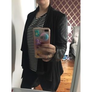 Blanknyc high low leather jacket